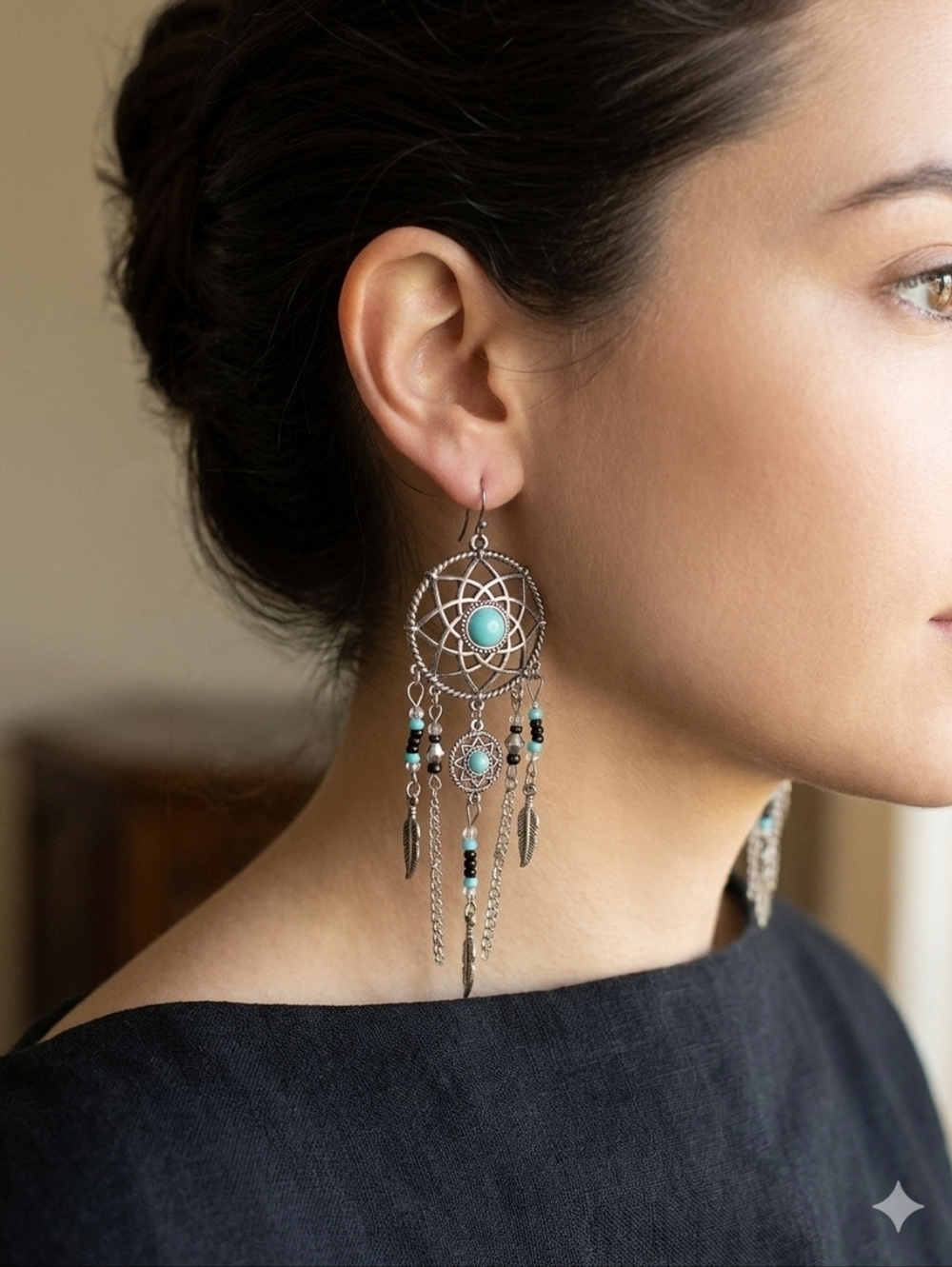 American ‎ Native Bohemian Chandelier Earrings